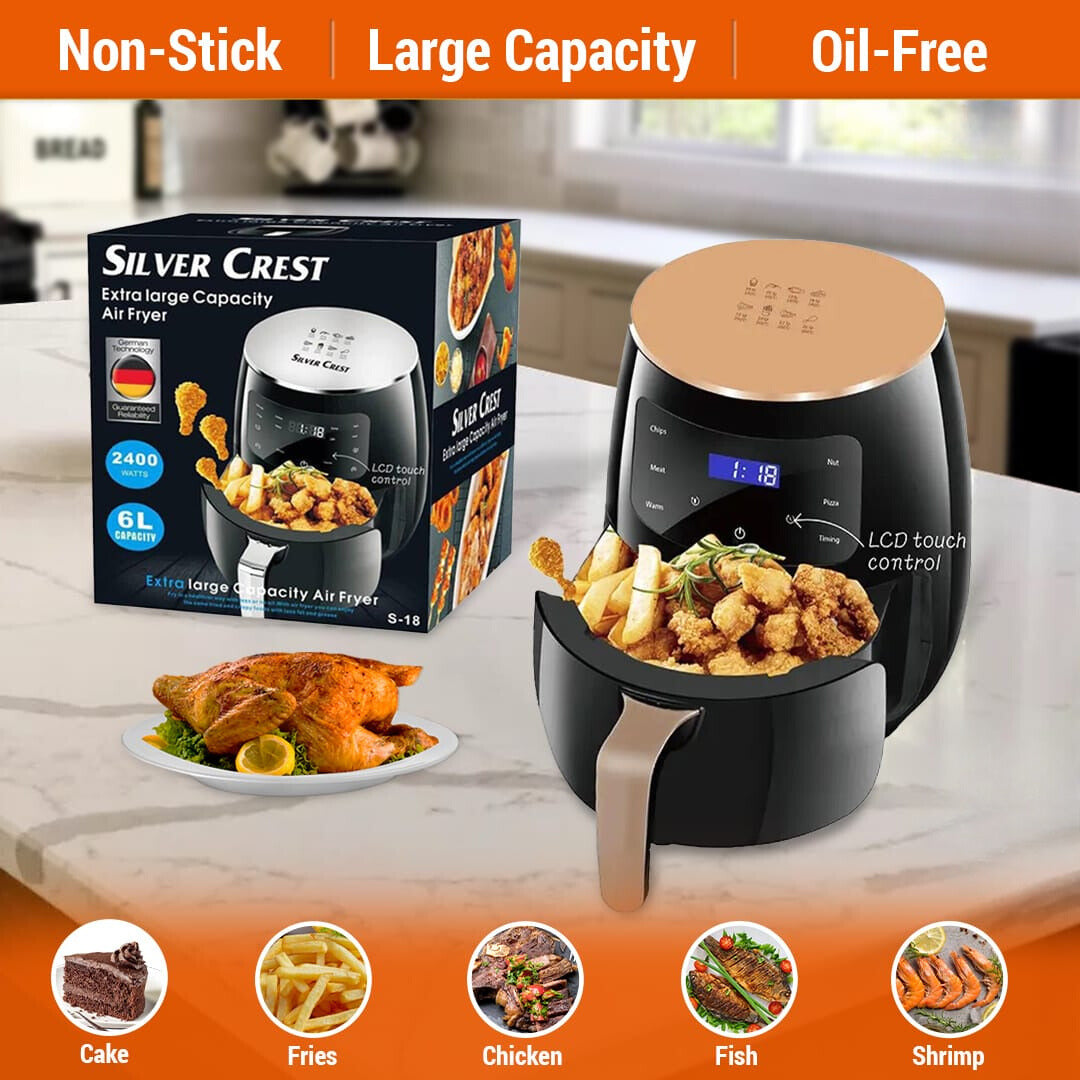 Silver Crest Multifunctional Digital Touch Air Fryer 6 Liter